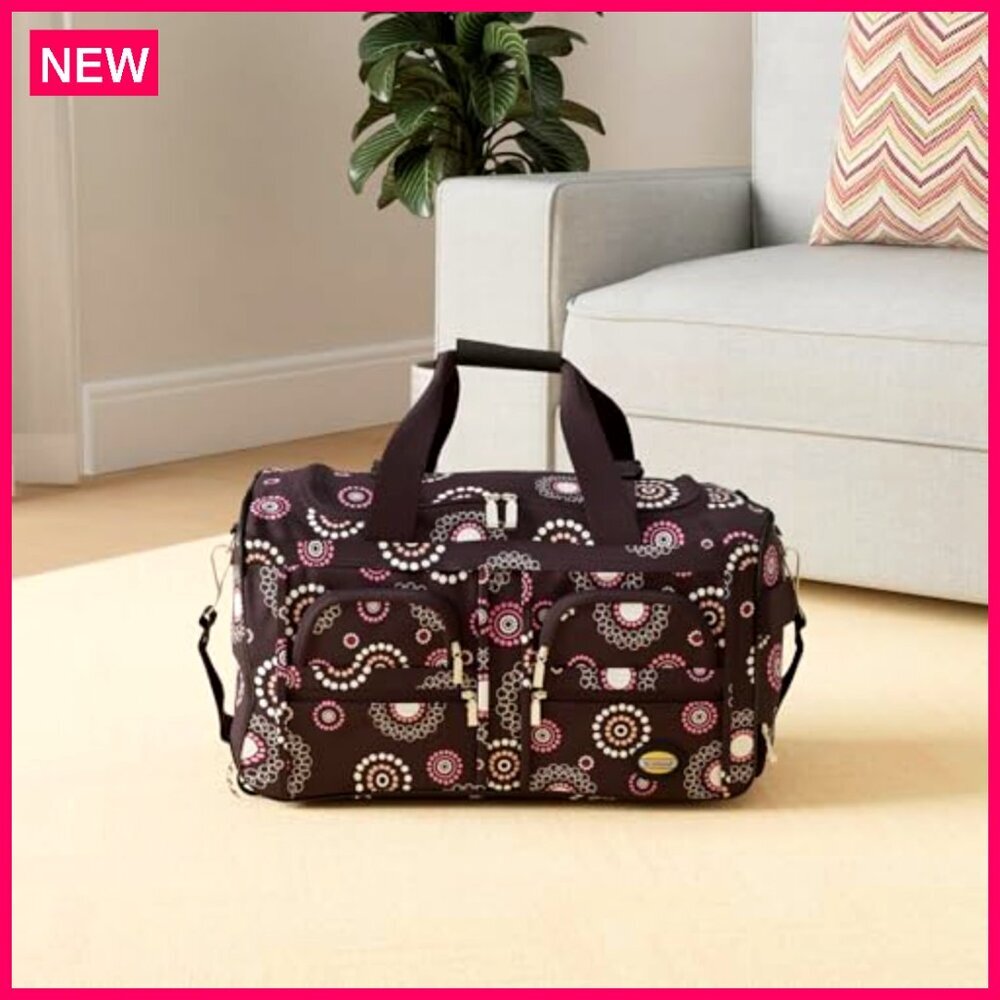 22 Inch Rolling Duffel Bag with Skate Wheels, Heavy Duty Polyester Travel - Picture 6 of 8